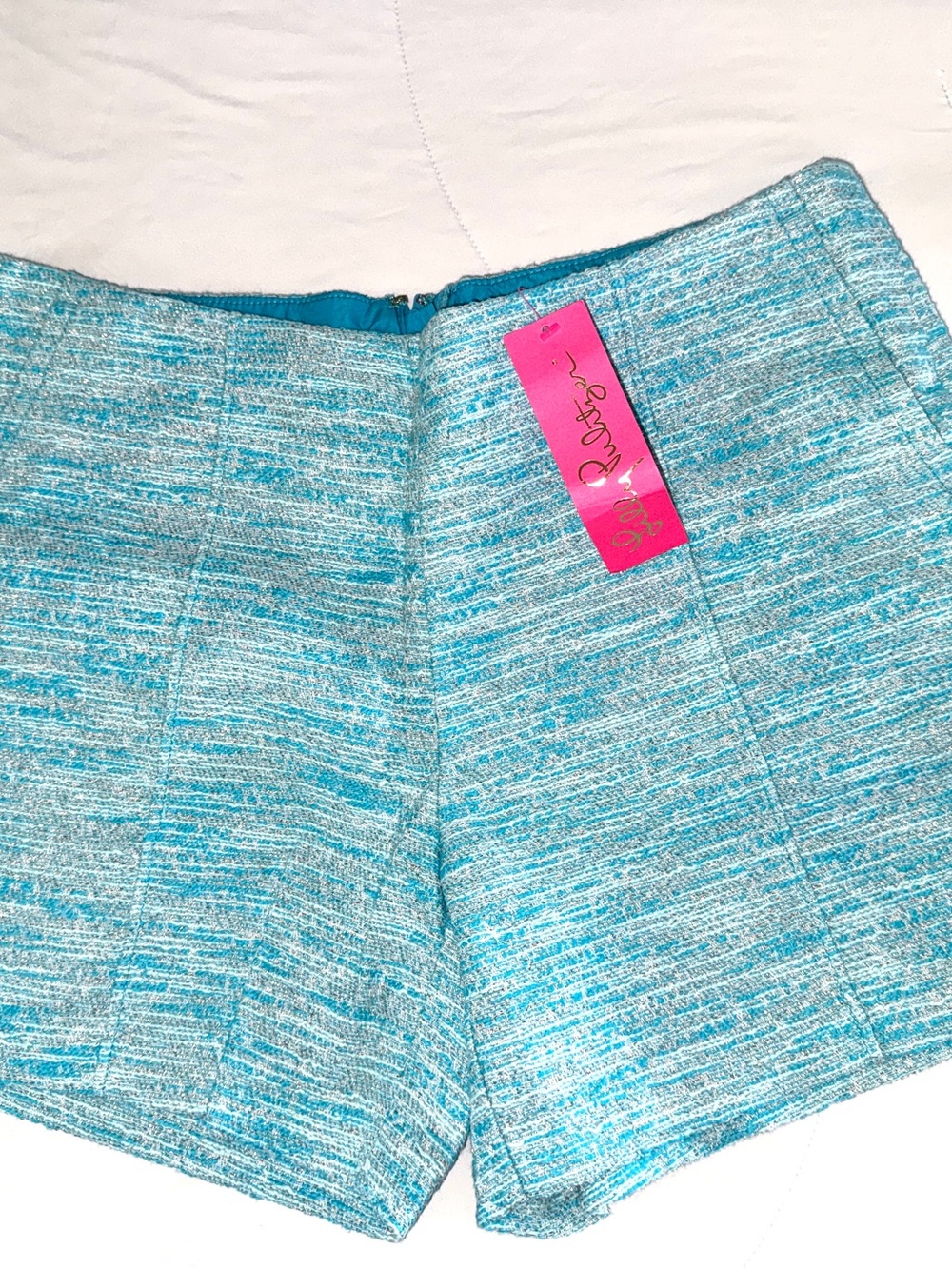 NEW Lilly Pulitzer Ivana Pintuck Shorts Size 8 Amalfi Blue NWT